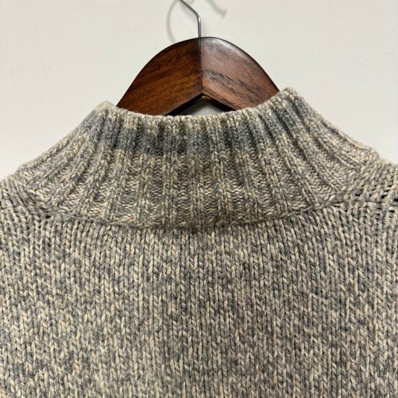 Maglione Valdoglio Italian ¼-Zip Gray & Cream Wool Sweater Men’s Size L/XL - Picture 5 of 8